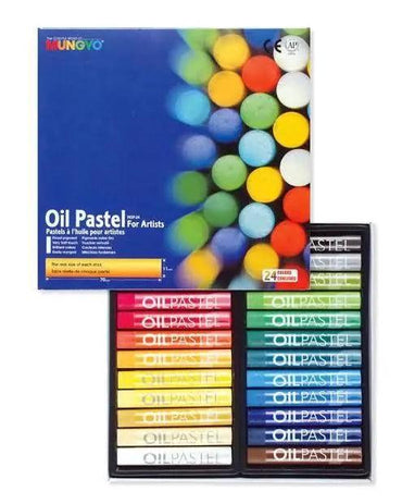 MUNGYO Oil Pastels for Artist 24 Pieces Color Set MOP - 24 - Multi Colors thestationers